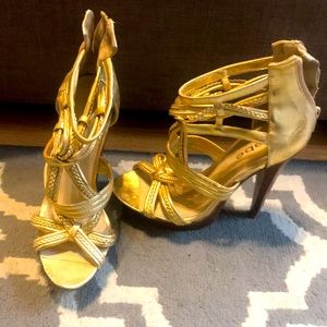 Gold Bebe heels